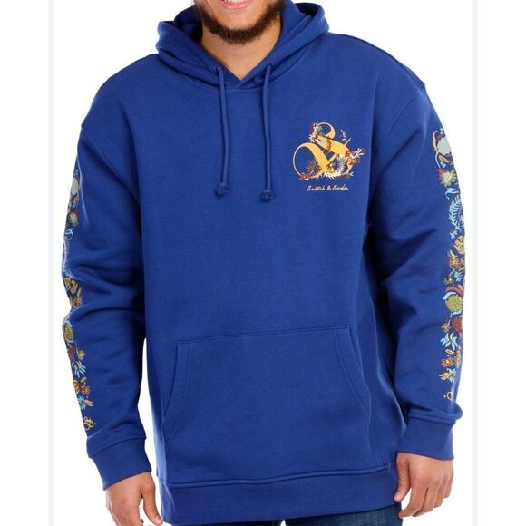 NWT Scotch & Soda Relaxed Fit Logo Hoodie Blue Small mens - Picture 1 of 8